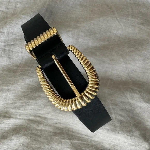 Express Black Vegan Leather Belt - Picture 3 of 4